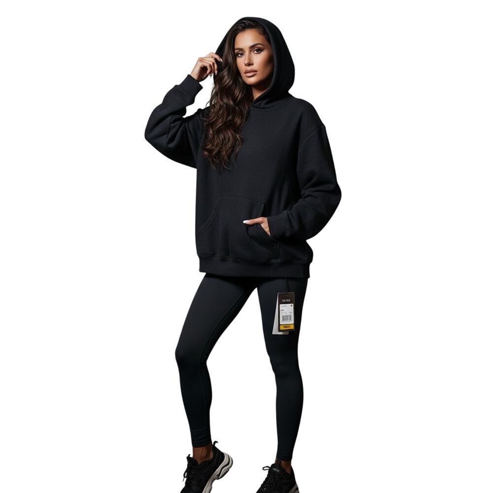 SKIMS Onyx Cotton Fleece Classic Pullover Hoodie - Women’s Size XXS NWT Black
